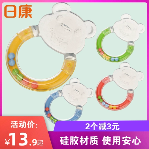 日康 Детский прорезыватель для правильного прикуса, нетоксичная жевательная силиконовая погремушка, игрушка