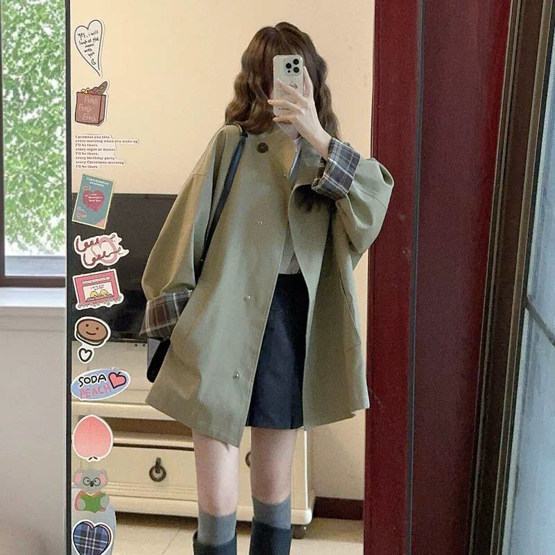 韩系慵懒风高级感格子拼