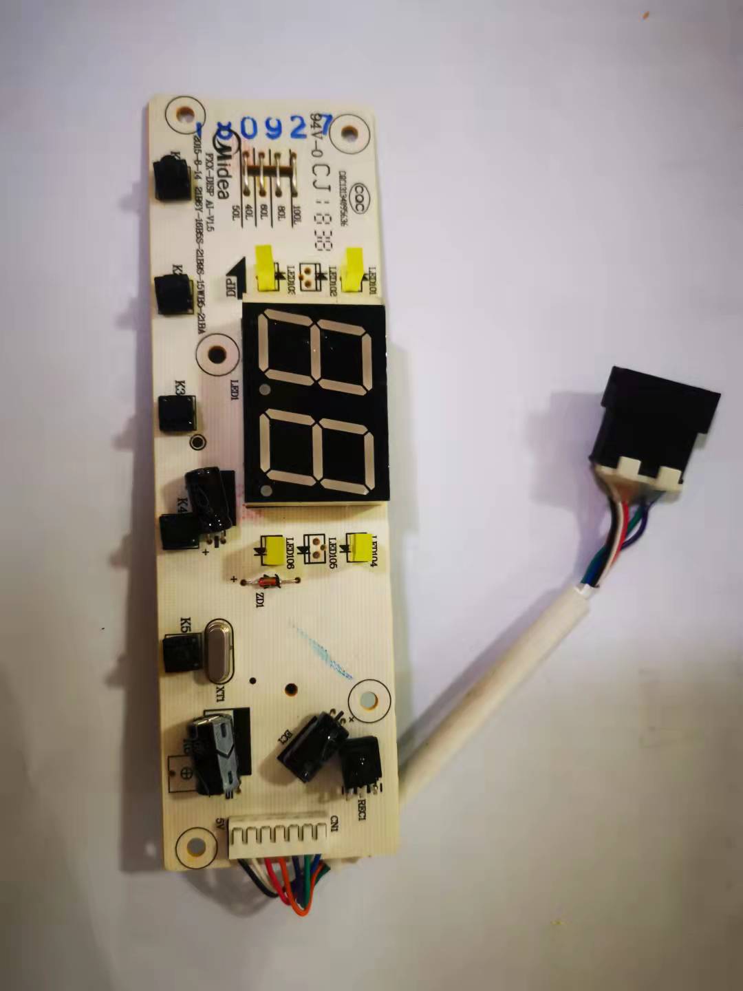 适用美的F50 F60 F80-21BA/21B9S/21B6Y/16B5S/15WB5显示控制板