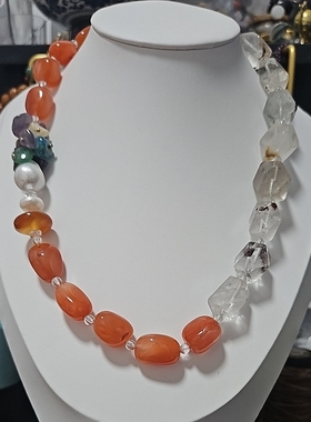 锦绣微光大卡项链天然水晶项链定制链接