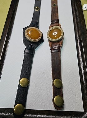 锦绣微光天然石蜜蜡纯牛皮表带 夏天不会闷