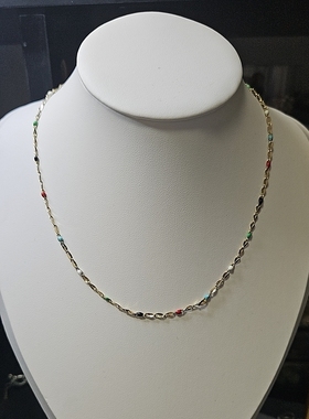 锦绣微光 纯铜滴油项链锁骨链细项链短项链