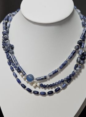 锦绣微光‖ 原创设计串珠项链天然青金石蓝点石项链手工编织手链