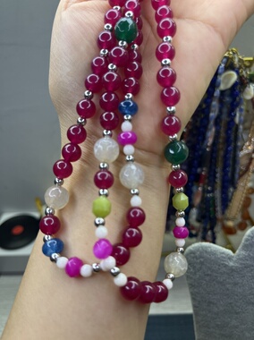 天然石红刚玉项链女款轻奢小众设计感锁骨链颈链饰品送闺蜜