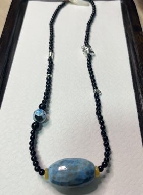 原创天然石龙纹玛瑙项链轻奢高级感锁骨链