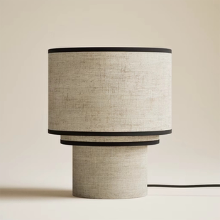 饭店装 饰灯 新中式 侘寂风北欧客厅餐厅民宿酒店设计师布艺台灯日式