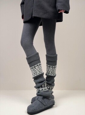 费尔岛堆堆袜套女日系y2k配打底裤秋冬季加厚保暖小腿袜子女腿套
