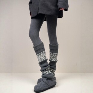 费尔岛堆堆袜套女日系y2k配打底裤秋冬季加厚保暖小腿袜子女腿套