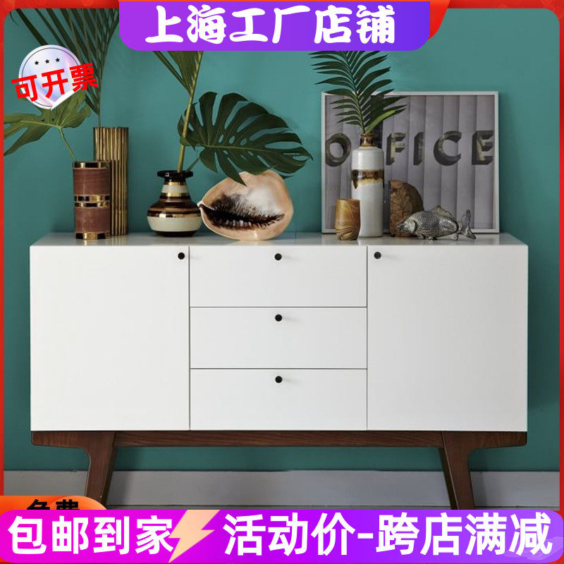 白色钢琴烤漆餐边柜北欧个性储物柜现代简约餐厅柜烤漆玄关柜整装