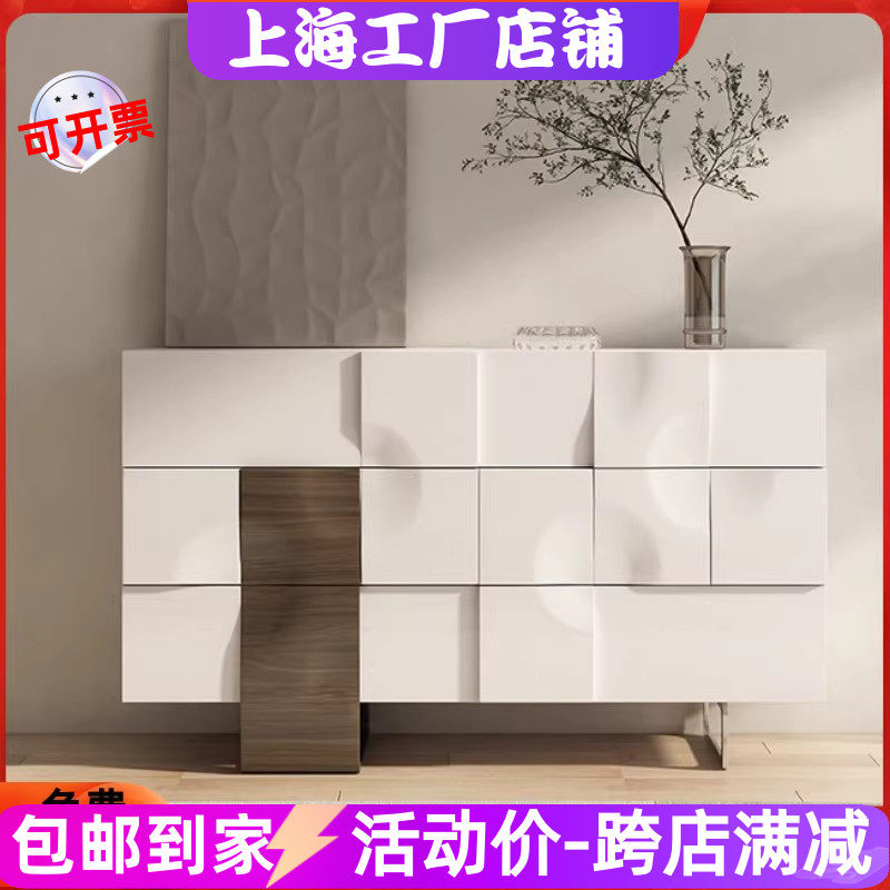 北欧烤漆实木六斗柜个性艺术餐边柜现代简约抽屉储物柜玄关柜整装
