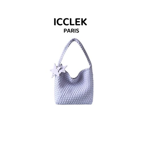 ICCLEK 小众手工编织水桶包女高级感百搭单肩手提包-1261
