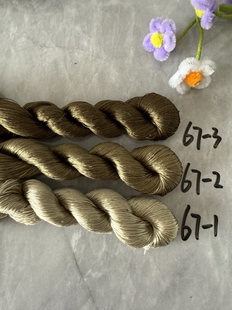 无捻免劈蚕丝线缠花非遗专用线灰绿色67号咖绿色