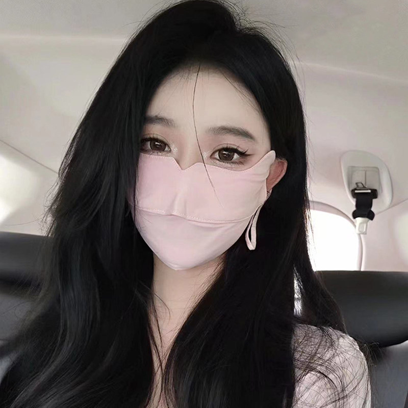 防晒口罩女护眼角防紫外线双层遮阳全脸面罩冰丝夏薄款透气显脸小