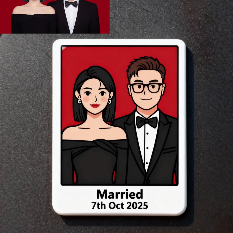 定制浮雕陶瓷冰箱贴 私人订制惊喜礼物结婚礼物 走心礼物定制