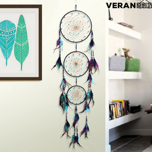 dream catcher印第安捕梦网手工挂饰 生日礼物 大号三圈款-重量级