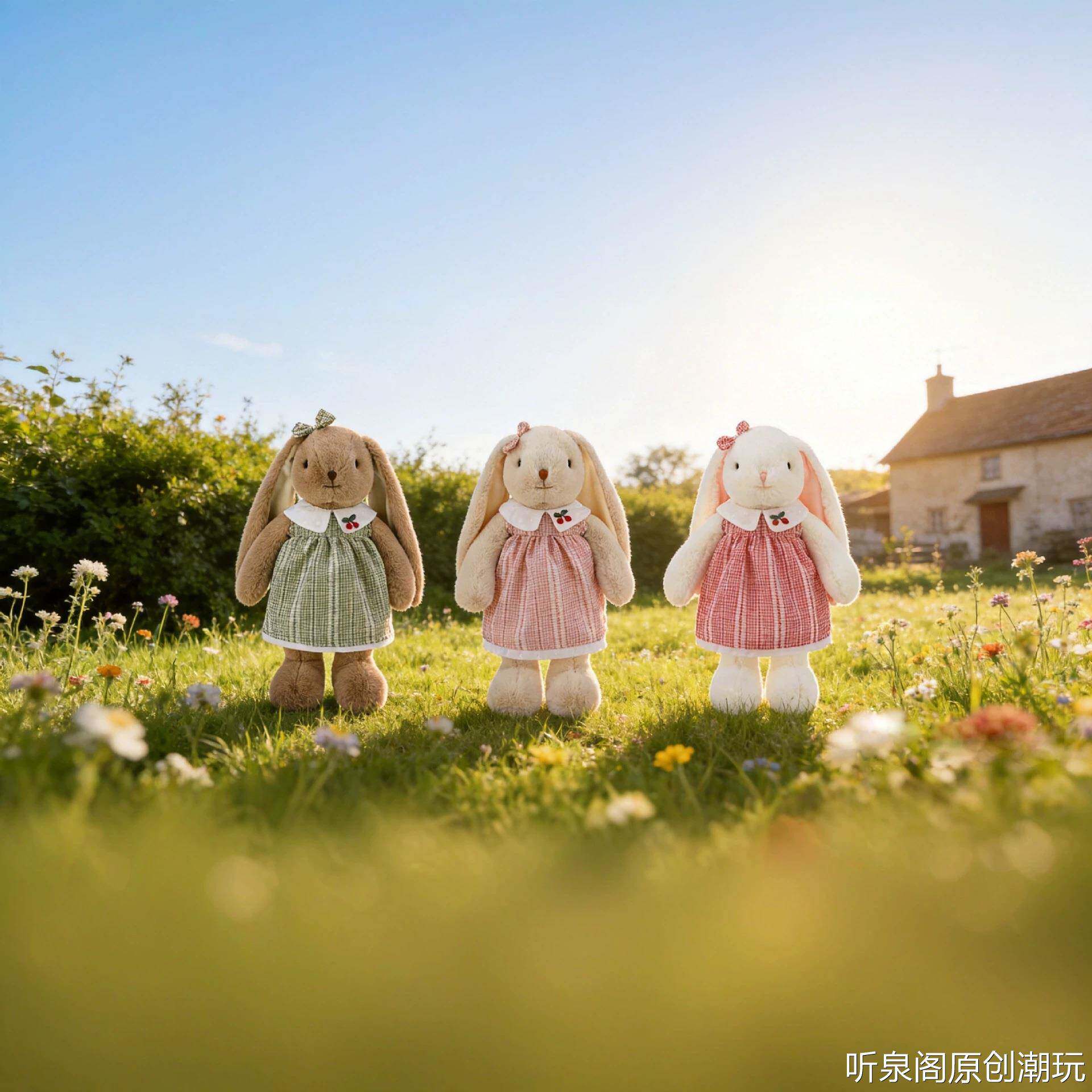 抱抱百合兔知夏款长耳兔毛绒玩具小兔子玩偶安抚兔子抱枕兑换礼品