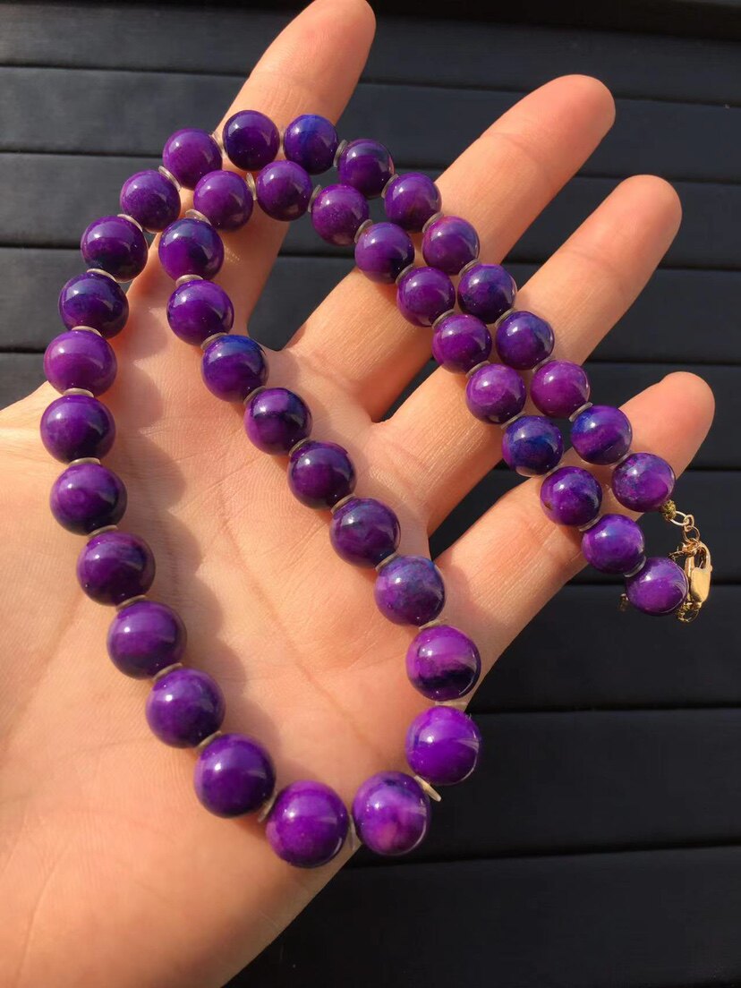 保真天然南非舒俱来皇家帝王紫塔链 项链樱花紫苏纪石