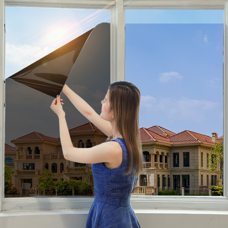 专利挡光全遮光窗户贴纸阳光房阳台玻璃遮阳防晒隔热膜