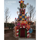 糖果风大型景观装 饰摆件多层蛋糕造型道具定制 置游乐场装