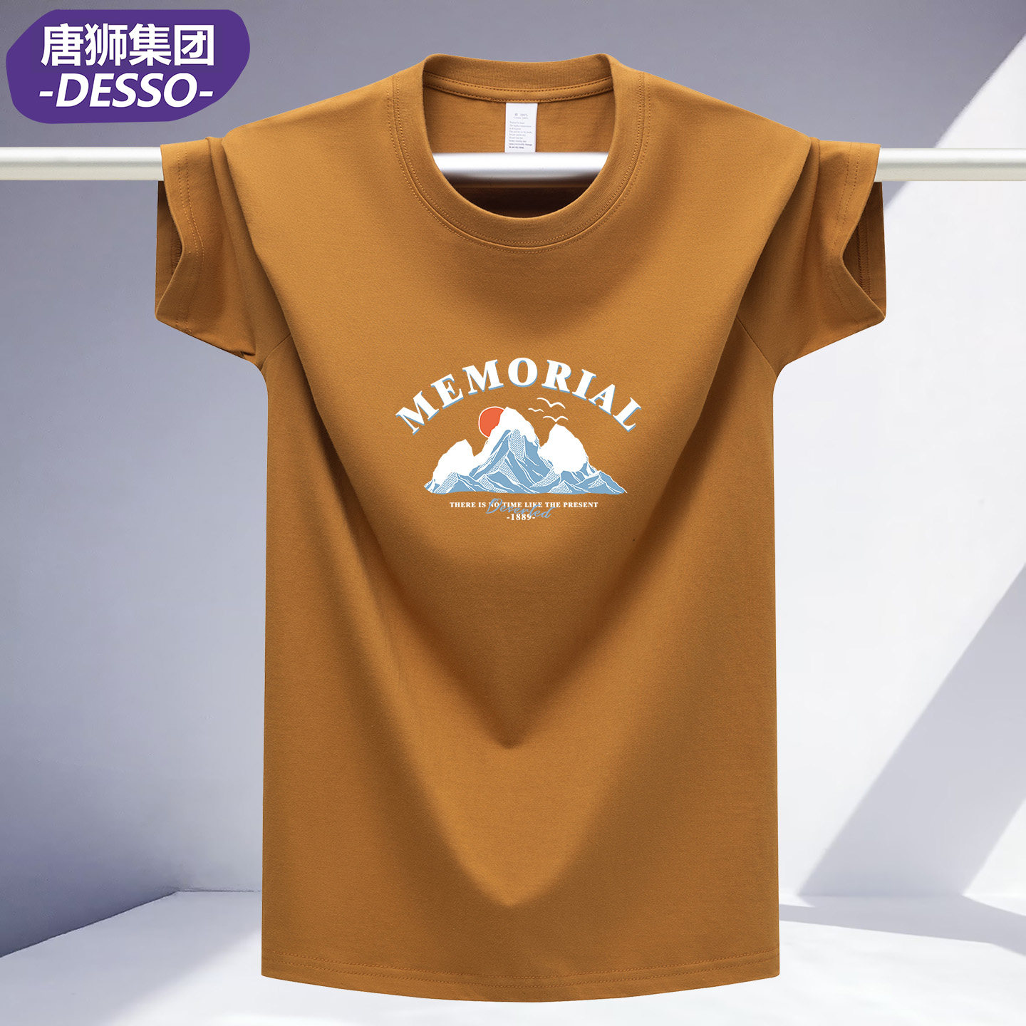 唐狮集团DESSO纯棉短袖t恤男女夏季宽松圆领印花百搭潮牌打底衫