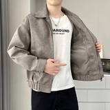 2025新款皮衣男士时尚翻领PU皮夹克水波纹机车外套男6803p98，男装皮衣，星座210A（原D326A）