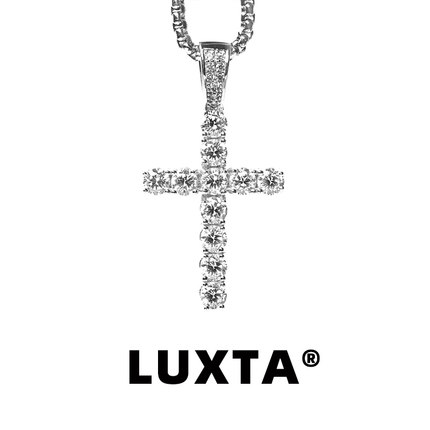 LUXTA ice out cross necklace 满钻十字架项链男女吊坠锁骨链ins
