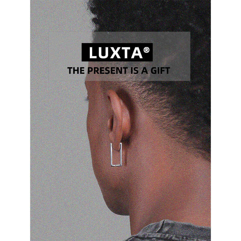 LUXTA纯银方耳环大号嘻哈耳饰