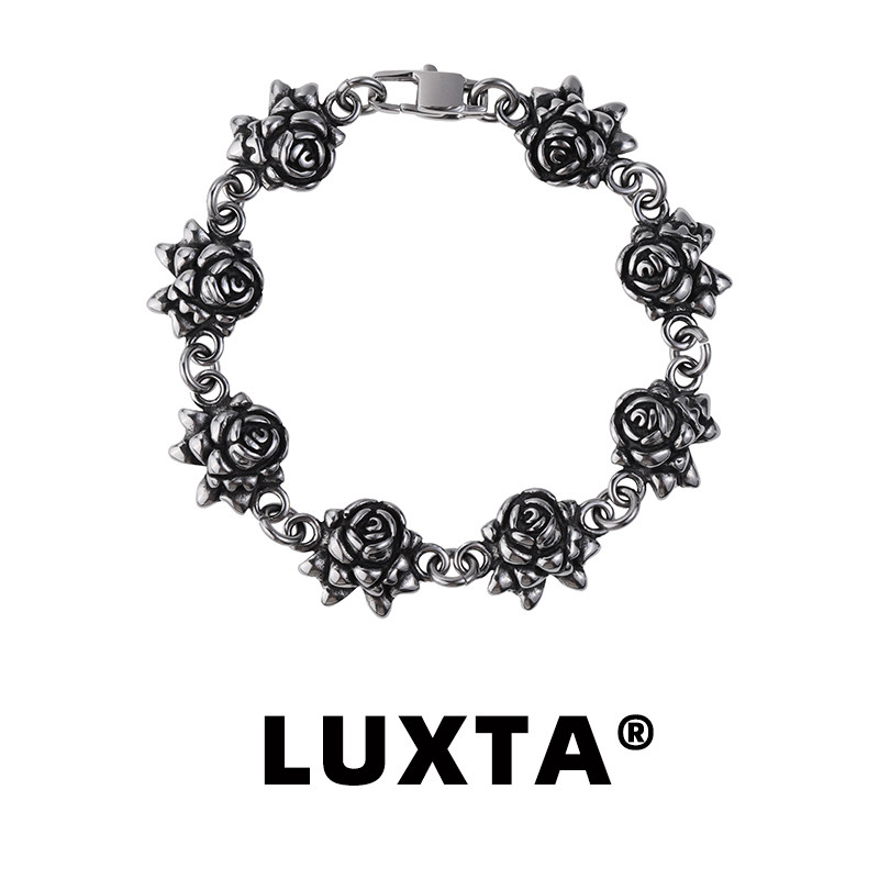 LUXTA 玫瑰龙手链嘻哈男 高级感做旧手串复古中国风不掉色高品质