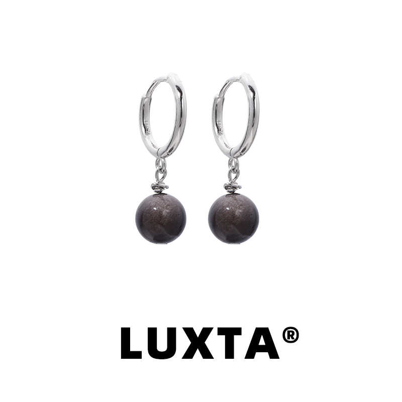 LUXTA原创纯银黑曜石耳坠