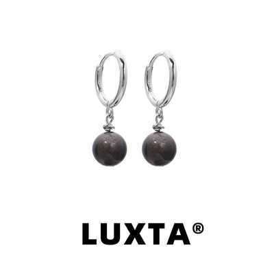 LUXTA原创纯银黑曜石耳坠