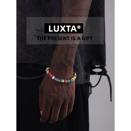 LUXTA原创彩色松石手链嘻哈男