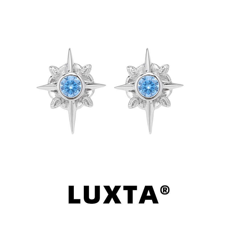 LUXTA纯银星芒耳钉嘻哈男