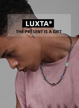 LUXTA原创 炫彩笑脸项链嘻哈男 五个笑脸高级感锁骨链个性潮彩色