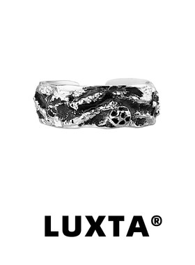 LUXTA纯银黑色冰川戒指