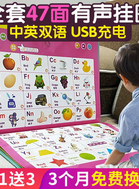 有声挂图早教启蒙识字字母拼音认知表全套可充电益智儿童发声读物