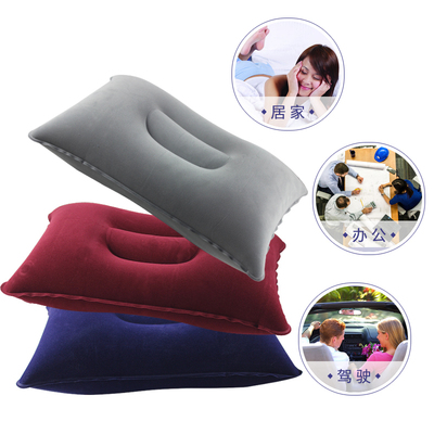 长方形旅行枕植绒植绒枕头充气枕午睡枕户外枕头户外充气枕头