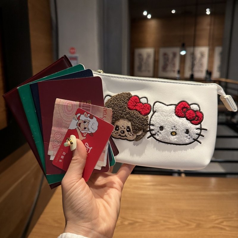 可爱卡通毛绒猫咪刺绣化妆包卡包零钱包口红耳机便携迷你收纳包,收纳整理,化妆包,淘宝优惠券,粉丝福利购,淘宝优惠卷