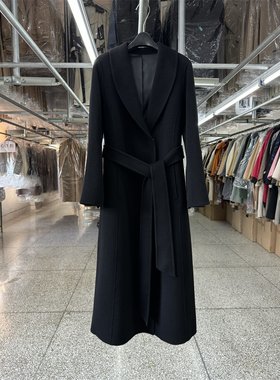 曲线美双面羊毛大衣女中长款25秋冬收腰显瘦裙摆伞型时尚毛呢外套