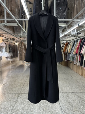 曲线美双面羊毛大衣女中长款25秋冬收腰显瘦裙摆伞型时尚毛呢外套