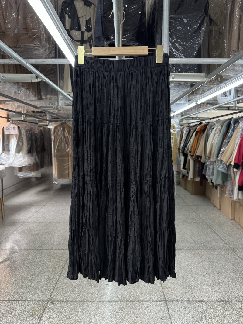 褶皱半身裙女中长款夏季新款韩版弹力腰拼接显瘦 a字裙伞裙蛋糕裙