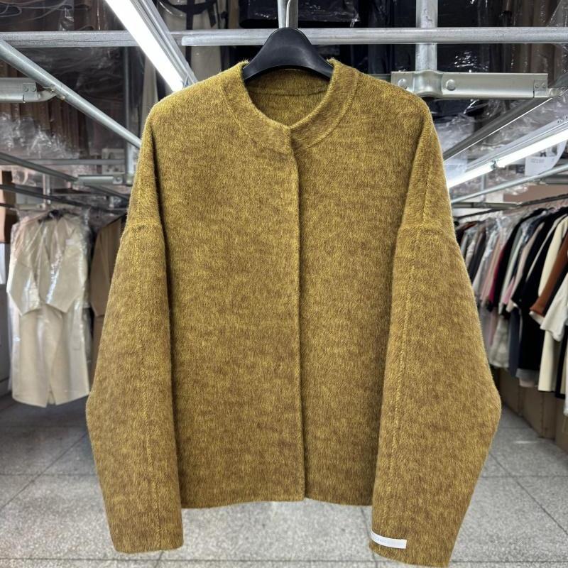 小立领双面羊毛大衣女短款秋冬季新款韩版宽松单排扣气质毛呢外套