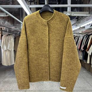 小立领双面羊毛大衣女短款秋冬季新款韩版宽松单排扣气质毛呢外套