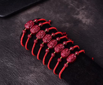 2025蛇年太岁红绳紫金砂八大守护神本命年生肖手绳男女同款饰品