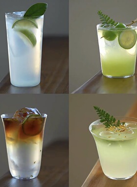 日式超薄玻璃杯柯林杯海波杯柯林杯鸡尾酒杯威士忌调酒杯木村酒杯