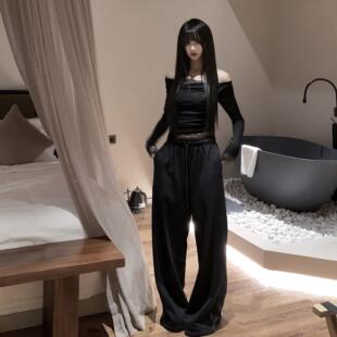 复古中高腰阔腿宽松运动裤 ROUGE 好穿美式 经典 DIAMOND店主自留