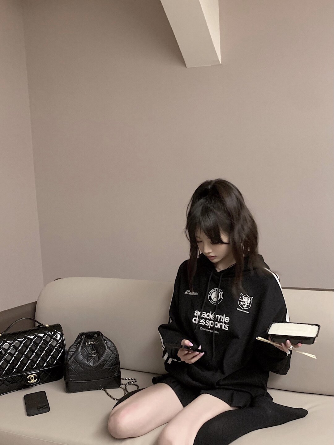 ROUGE DIAMOND下半身失踪/韩国badblood字母刺绣美式连帽卫衣宽松