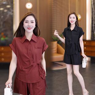 时尚高级短裤套装2026夏季新款休闲套装潮流外穿两件套显瘦上衣女