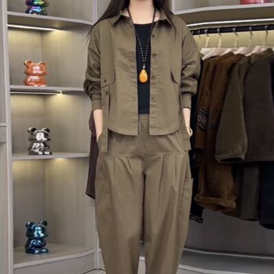 2025夏装新款工装多巴胺两件套