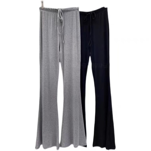 Non real shot solid color gray high waist drop feeling Yoga Pants versatile micro flared pants