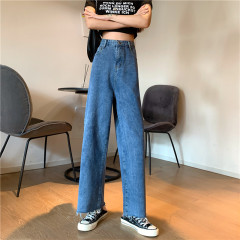 Real shot 2020 new Korean version of high waisted and slim 100 tower loose and fashionable 9-point floor sweeping wide leg pants
